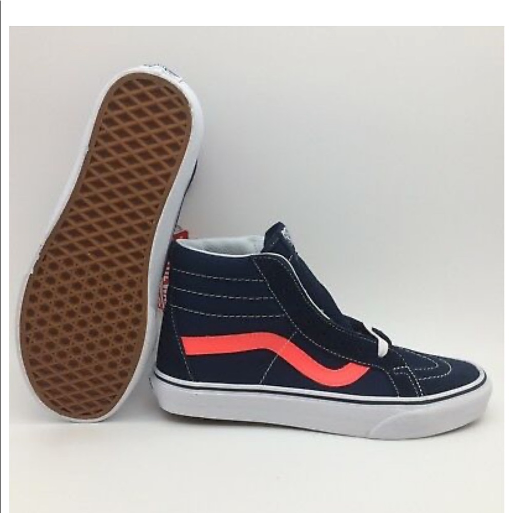 Vans Men's Sk8-Hi Reissue Neon Leather Dress Blue - Picture 2 of 8